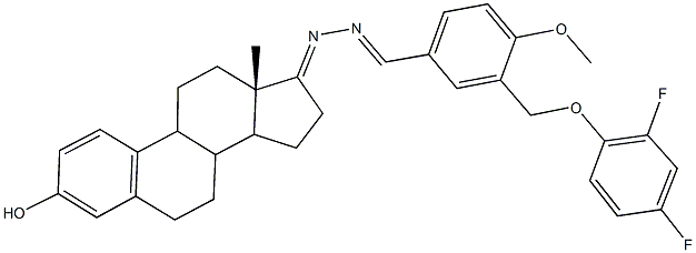 3-[(2,4-difluorophenoxy)methyl]-4-methoxybenzaldehyde [3-hydroxyestra-1,3,5(10)-trien-17-ylidene]hydrazone Struktur