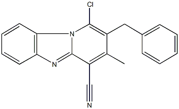 2-benzyl-1-chloro-3-methylpyrido[1,2-a]benzimidazole-4-carbonitrile Struktur