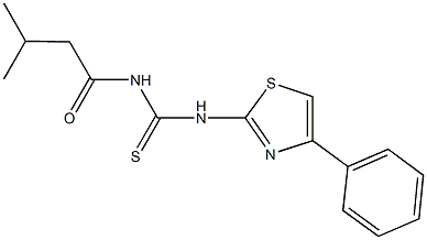 N-(3-methylbutanoyl)-N'-(4-phenyl-1,3-thiazol-2-yl)thiourea Struktur