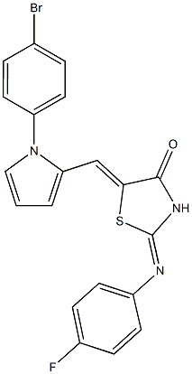 5-{[1-(4-bromophenyl)-1H-pyrrol-2-yl]methylene}-2-[(4-fluorophenyl)imino]-1,3-thiazolidin-4-one Struktur