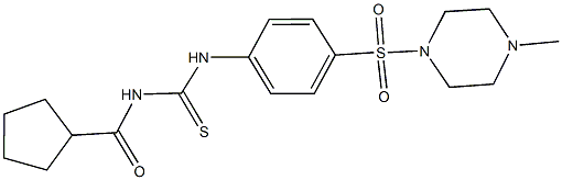 N-(cyclopentylcarbonyl)-N'-{4-[(4-methyl-1-piperazinyl)sulfonyl]phenyl}thiourea Struktur