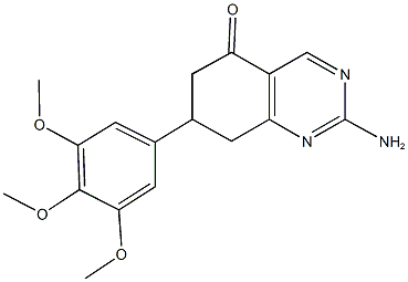 2-amino-7-(3,4,5-trimethoxyphenyl)-7,8-dihydro-5(6H)-quinazolinone Struktur