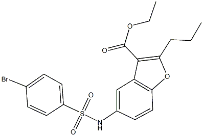 ethyl 5-{[(4-bromophenyl)sulfonyl]amino}-2-propyl-1-benzofuran-3-carboxylate Struktur