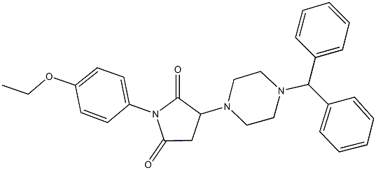 3-(4-benzhydryl-1-piperazinyl)-1-(4-ethoxyphenyl)-2,5-pyrrolidinedione Struktur