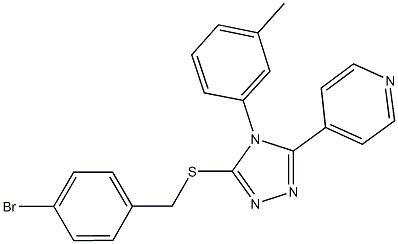 4-bromobenzyl 4-(3-methylphenyl)-5-(4-pyridinyl)-4H-1,2,4-triazol-3-yl sulfide Struktur