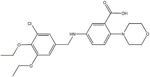 5-[(3-chloro-4,5-diethoxybenzyl)amino]-2-(4-morpholinyl)benzoic acid Struktur