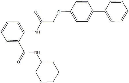 2-{[([1,1'-biphenyl]-4-yloxy)acetyl]amino}-N-cyclohexylbenzamide Struktur