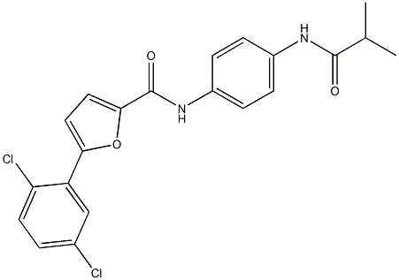 5-(2,5-dichlorophenyl)-N-[4-(isobutyrylamino)phenyl]-2-furamide Struktur