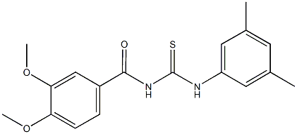 N-(3,4-dimethoxybenzoyl)-N'-(3,5-dimethylphenyl)thiourea Struktur