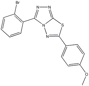 4-[3-(2-bromophenyl)[1,2,4]triazolo[3,4-b][1,3,4]thiadiazol-6-yl]phenyl methyl ether Struktur