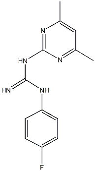 N-(4,6-dimethyl-2-pyrimidinyl)-N'-(4-fluorophenyl)guanidine Struktur