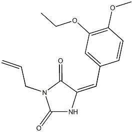 3-allyl-5-(3-ethoxy-4-methoxybenzylidene)-2,4-imidazolidinedione Struktur