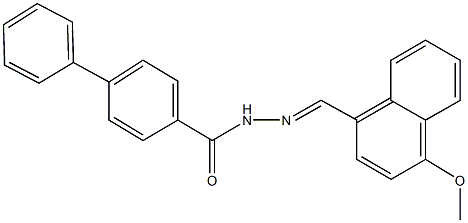 N'-[(4-methoxy-1-naphthyl)methylene][1,1'-biphenyl]-4-carbohydrazide Struktur