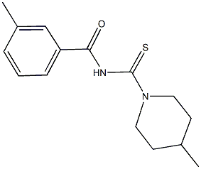 3-methyl-N-[(4-methyl-1-piperidinyl)carbothioyl]benzamide Struktur