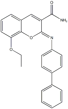 2-([1,1'-biphenyl]-4-ylimino)-8-ethoxy-2H-chromene-3-carboxamide Struktur