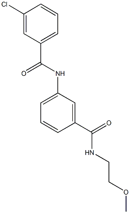 3-chloro-N-(3-{[(2-methoxyethyl)amino]carbonyl}phenyl)benzamide Struktur