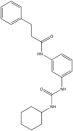 N-(3-{[(cyclohexylamino)carbonyl]amino}phenyl)-3-phenylpropanamide Struktur