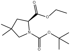 (S)-4,4-DIMETHYL-PYRROLIDINE-1,2-DICARBOXYLIC ACID 1-TERT-BUTYL ESTER 2-ETHYL ESTER Struktur