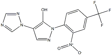 1-[2-nitro-4-(trifluoromethyl)phenyl]-4-(1H-1,2,4-triazol-1-yl)-1H-pyrazol-5-ol Struktur