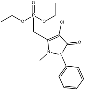 diethyl (4-chloro-2-methyl-5-oxo-1-phenyl-2,5-dihydro-1H-pyrazol-3-yl)methylphosphonate Struktur