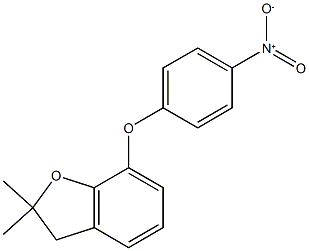 2,2-dimethyl-7-(4-nitrophenoxy)-2,3-dihydro-1-benzofuran Struktur