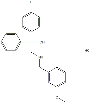 1-(4-fluorophenyl)-2-{[(3-methoxyphenyl)methyl]amino}-1-phenylethan-1-ol hydrochloride Struktur