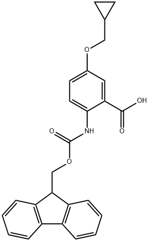 2-(Fmoc-Amino)-5-(Cyclopropylmethoxy)Benzoic Acid Struktur