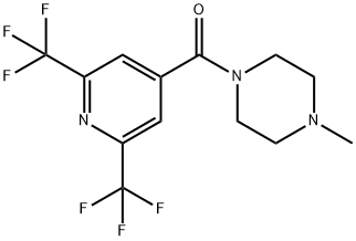 1-[2,6-bis(trifluoromethyl)pyridine-4-carbonyl]-4-methylpiperazine Struktur