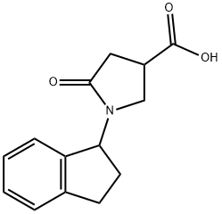 1-(2,3-dihydro-1H-inden-1-yl)-5-oxopyrrolidine-3-carboxylic acid Struktur