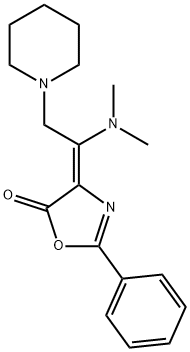 (4Z)-4-[1-(dimethylamino)-2-(piperidin-1-yl)ethylidene]-2-phenyl-4,5-dihydro-1,3-oxazol-5-one Struktur