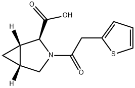 (1S,2S,5R)-3-[2-(thiophen-2-yl)acetyl]-3-azabicyclo[3.1.0]hexane-2-carboxylic acid Struktur