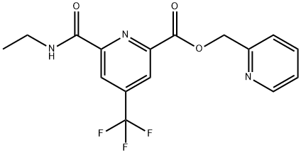 (pyridin-2-yl)methyl 6-(ethylcarbamoyl)-4-(trifluoromethyl)pyridine-2-carboxylate Struktur