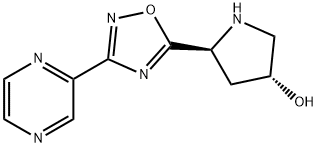 (3R,5S)-5-(3-(pyrazin-2-yl)-1,2,4-oxadiazol-5-yl)pyrrolidin-3-ol Struktur