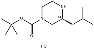 (R)-4-N-BOC-2-ISOBUTYLPIPERAZINE-HCl Struktur