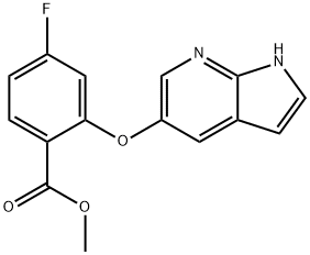 Methyl 4-Fluoro-2-{1H-pyrrolo[2,3-b]pyridin-5-yloxy}benzoate Struktur