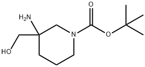 tert-butyl 3-amino-3-(hydroxymethyl)piperidine-1-carboxylate Struktur