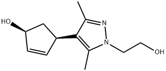 (1S,4R)-4-(1-(2-hydroxyethyl)-3,5-dimethyl-1H-pyrazol-4-yl)cyclopent-2-enol Struktur