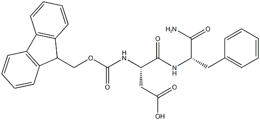 (3S)-3-{[(1S)-1-carbamoyl-2-phenylethyl]carbamoyl}-3-({[(9H-fluoren-9-yl)methoxy]carbonyl}amino)propanoic acid Struktur