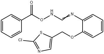 (Z)-[amino({2-[(2-chloro-1,3-thiazol-5-yl)methoxy]phenyl})methylidene]amino benzoate Struktur