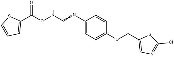 (Z)-[amino({4-[(2-chloro-1,3-thiazol-5-yl)methoxy]phenyl})methylidene]amino thiophene-2-carboxylate Struktur