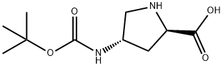 (2R,4S)-4-{[(tert-butoxy)carbonyl]amino}pyrrolidine-2-carboxylic acid Struktur