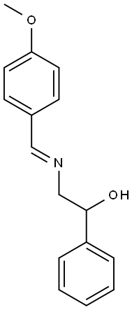 (E)-2-(4-Methoxybenzylideneamino)-1-Phenylethanol Struktur