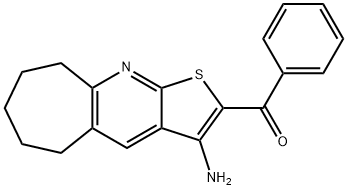 (3-amino-6,7,8,9-tetrahydro-5H-cyclohepta[b]thieno[3,2-e]pyridin-2-yl)(phenyl)methanone Struktur