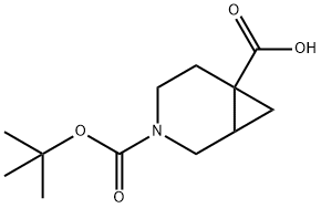 3-[(tert-butoxy)carbonyl]-3-azabicyclo[4.1.0]heptane-6-carboxylic acid Struktur