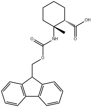 (1S,2R)-2-({[(9H-fluoren-9-yl)methoxy]carbonyl}amino)-2-methylcyclohexane-1-carboxylic acid Struktur