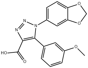 1-(1,3-benzodioxol-5-yl)-5-(3-methoxyphenyl)-1H-1,2,3-triazole-4-carboxylic acid Struktur