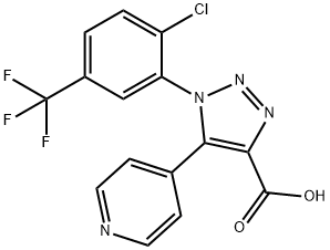 1-[2-chloro-5-(trifluoromethyl)phenyl]-5-(pyridin-4-yl)-1H-1,2,3-triazole-4-carboxylic acid Struktur