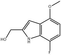 (7-fluoro-4-methoxy-1h-indol-2-yl)methanol Struktur