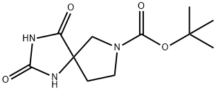 tert-butyl 2,4-dioxo-1,3,7-triazaspiro[4.4]nonane-7-carboxylate Struktur