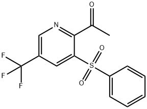 1-[3-(benzenesulfonyl)-5-(trifluoromethyl)pyridin-2-yl]ethan-1-one Struktur